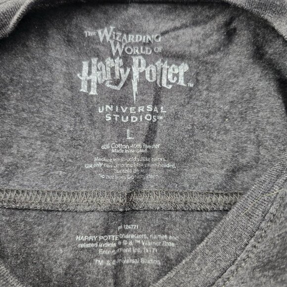 Hogwarts T-Shirt Harry Potter Universal Studios Unisex Gray Youth Size L JH1836 - Picture 6 of 6